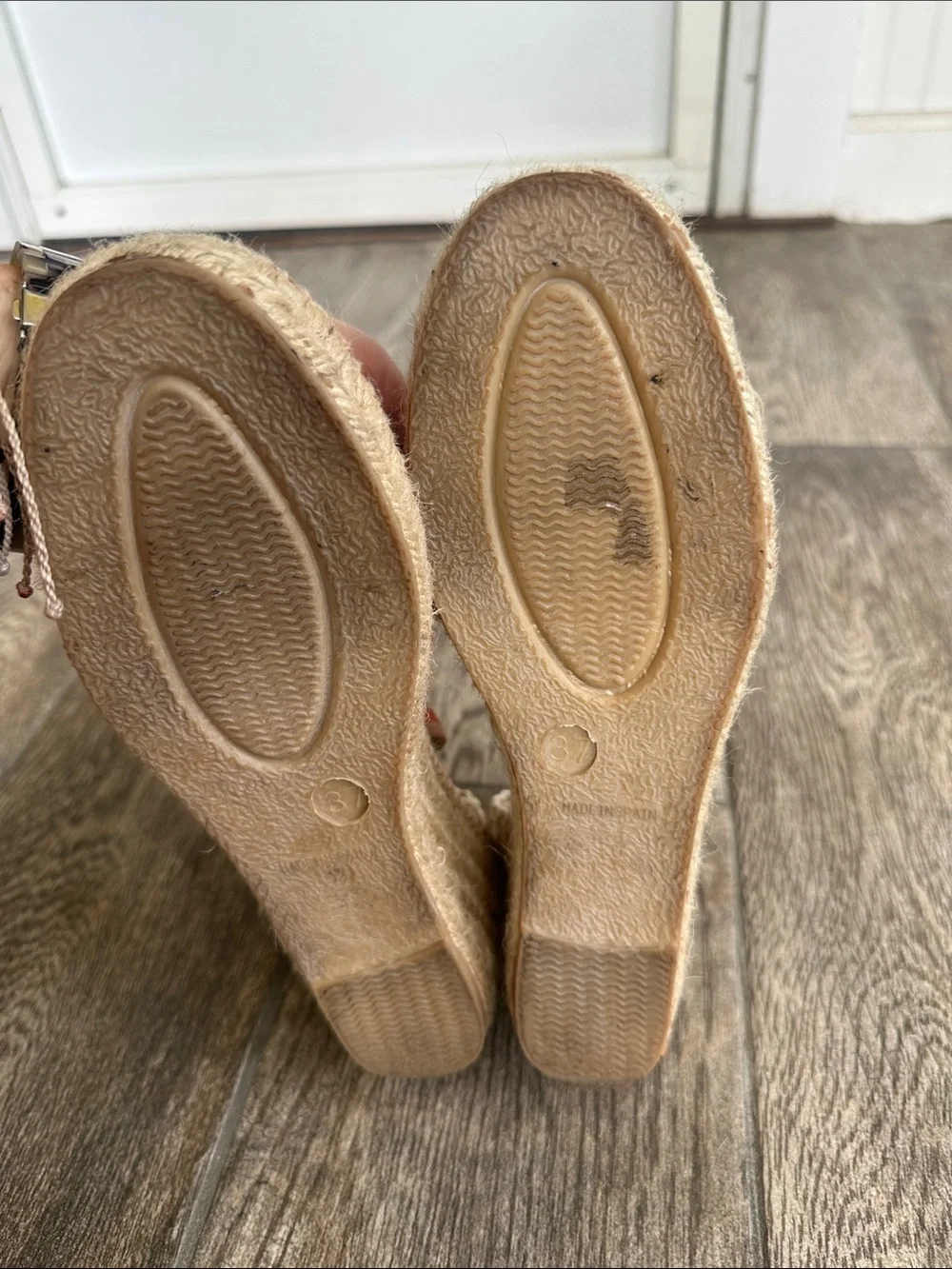 Ramoneiras Handmade in Spain Canvas Wedge Espadrilles Burnt Orange Size 37